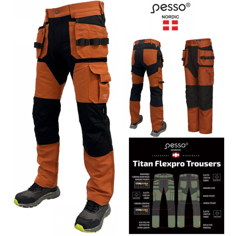 Darba bikses Pesso TITAN Flexpro , Mountain Brown