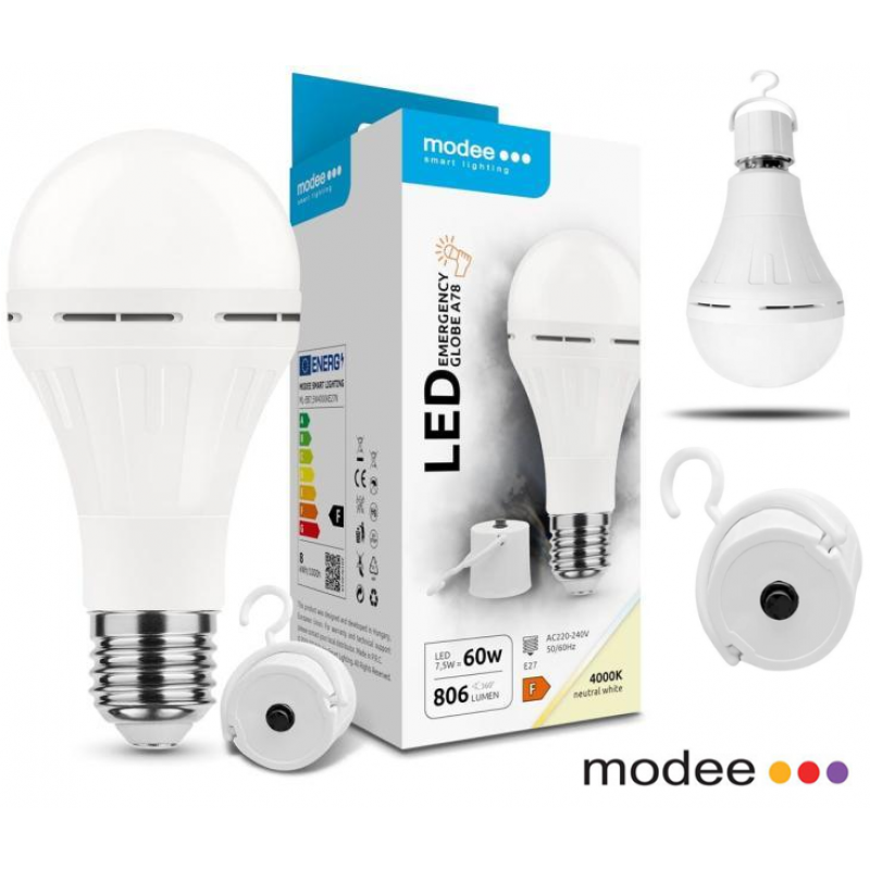 Avārijas lampa ar akumulatoru MODEE E27 7.5W 4000K 806lm MODEE (Ungārija)
