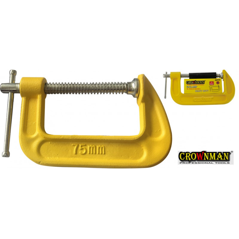 Spīles metāla G-formas 100mm CROWNMAN