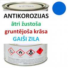 Ātri žūstoša krāsa-grunts metālam 1 litrs gaiši zila RAL5015
