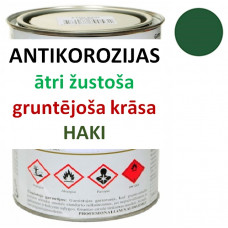 Ātri žūstoša krāsa-grunts metālam 1 litrs HAKI RAL6003
