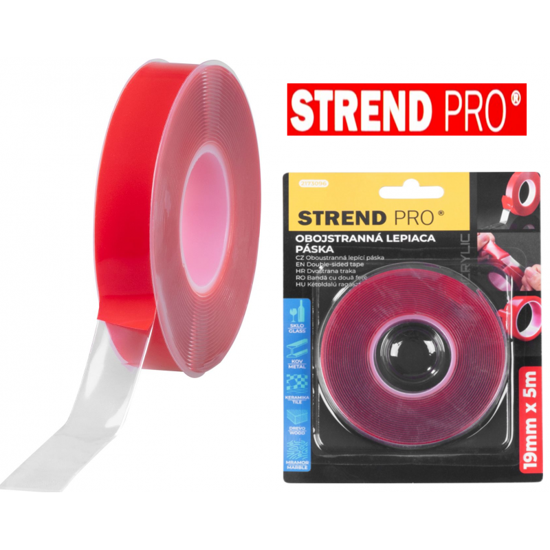 Tape Strend Pro, 19 mm, L-5 m, abpusēja, līmlente, akrils, montāža
