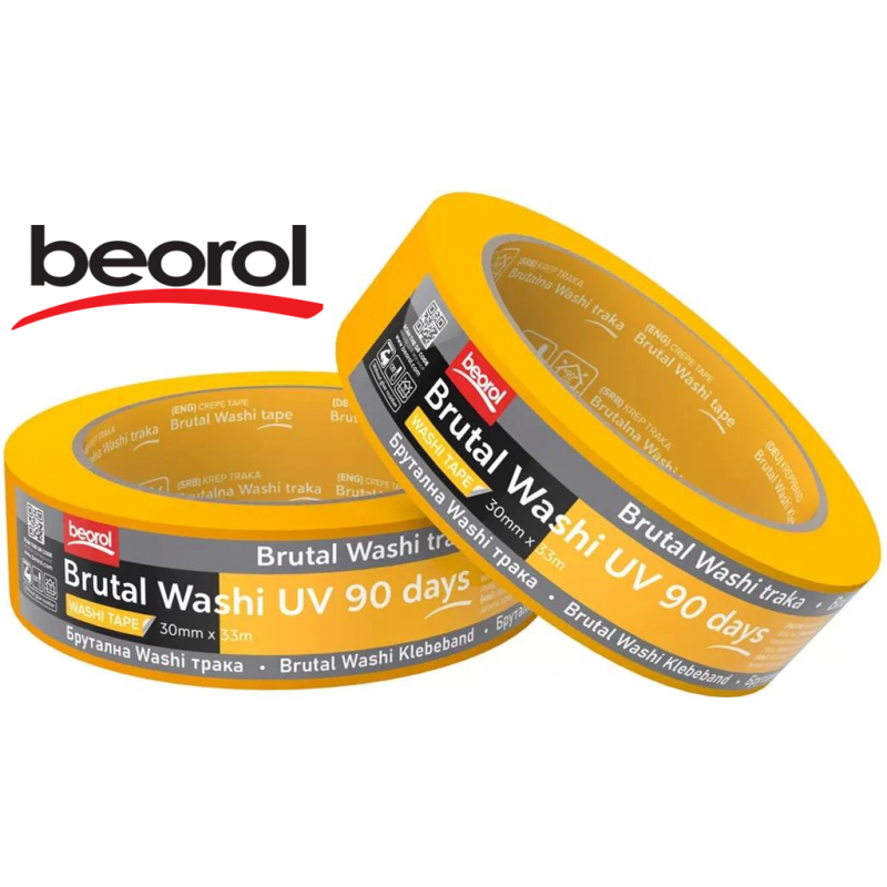 Krāsotāju lenta Beorol Brutal Washi 90 dienu UV izturīgs 30mm/33m (Serbija)