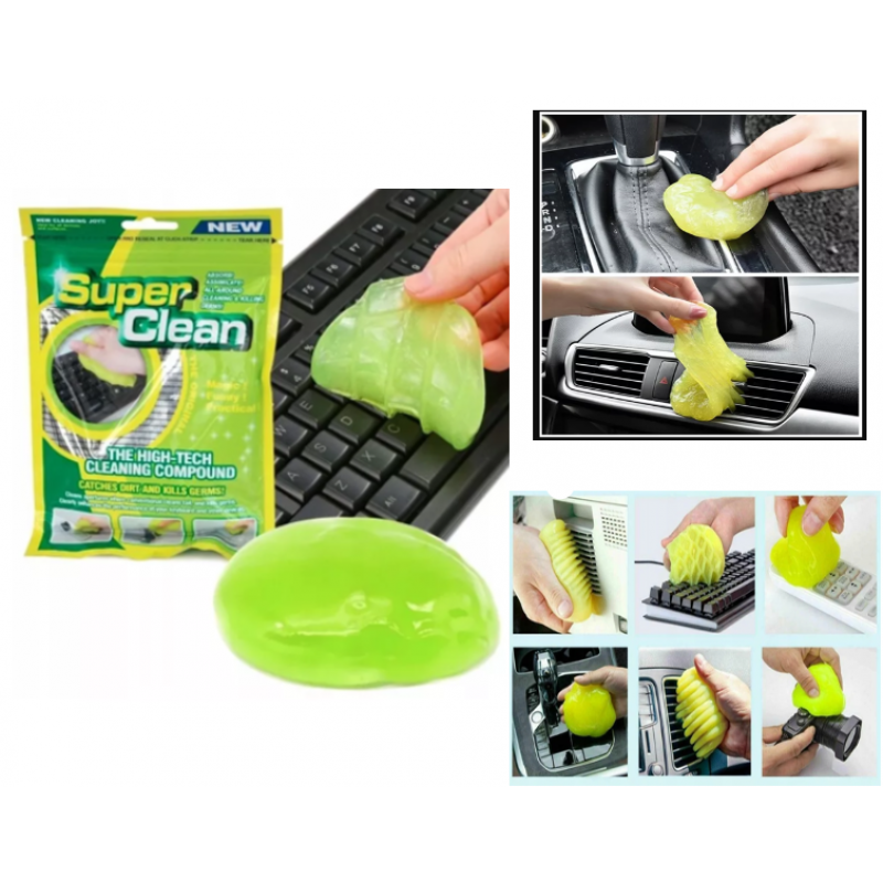 ELASTĪNA TĪRĪTĀJS, GUMIJA, GELS, LĪME AUTOMAŠĪNAS KLAVIATŪRAS TĪRĪŠANAI. SuperClean