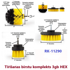 Tīrīšanas birstu komplekts 3gab HEX