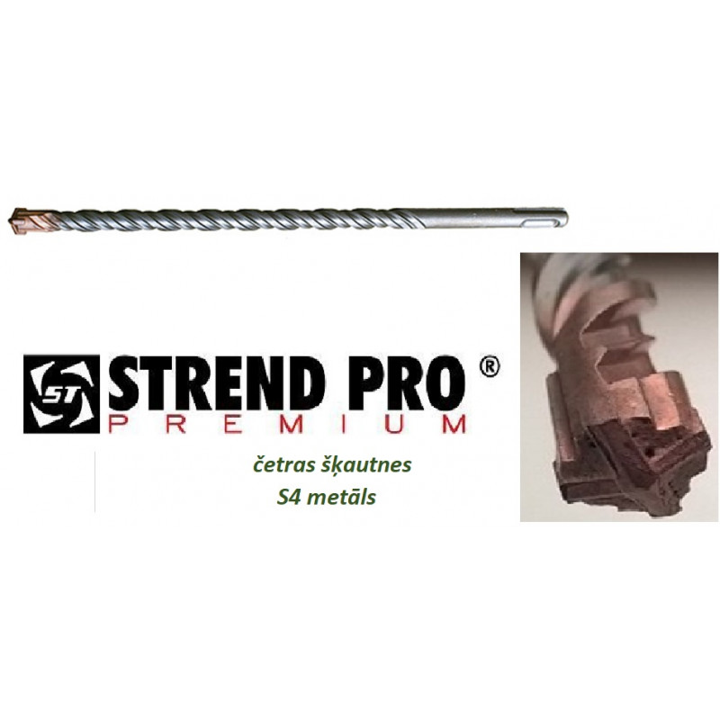 Betona  mūra urbis PRO COPP  SDS+, 4-brit STREND PRO PREMIUM (Dažādi izmēri mm )