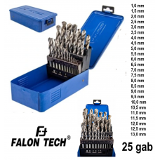Urbju komplekts metālam HSS 1-13mm 25gb FALON-TECH