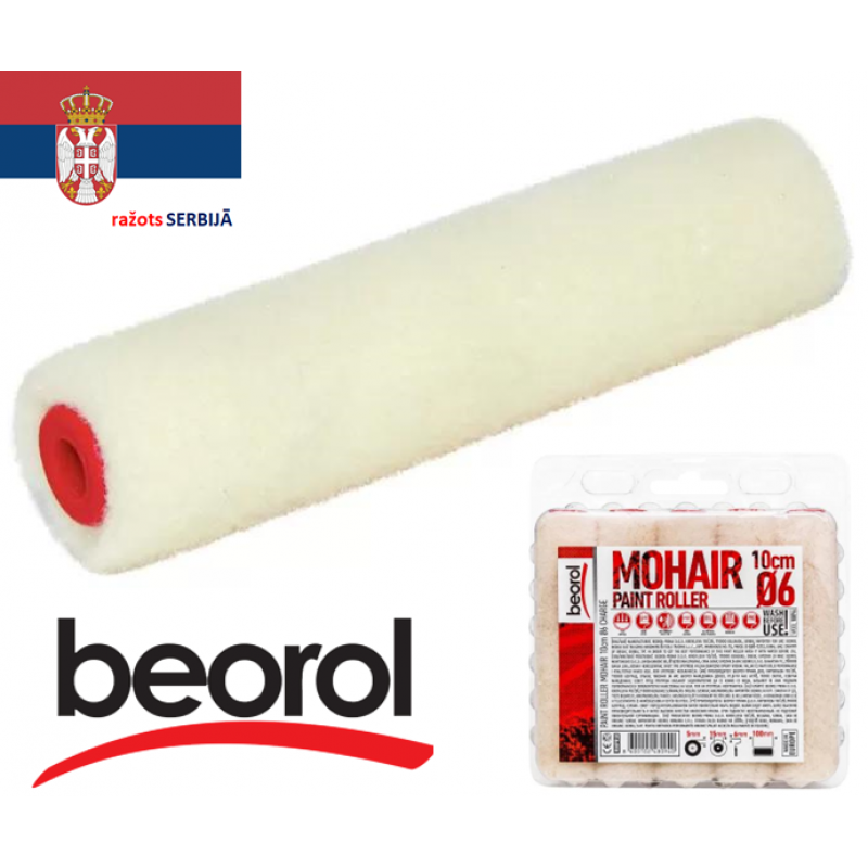 Mazi krāsas rullīši 10gb Natural Wool  10cm Ø6 BEOROL (Serbija)