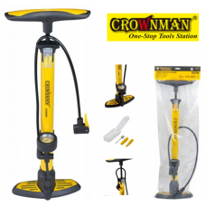 Rokas pumpis 38x600 mm ar manometru CROWNMAN