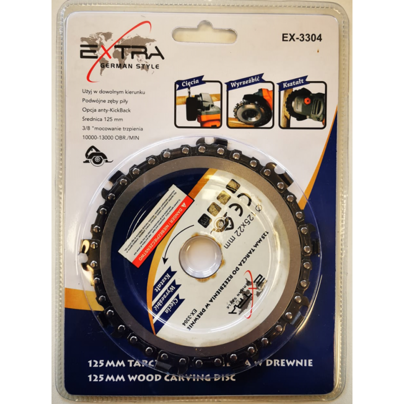 Zāģripa ar ķēdi 125x22,2mm EXTRA GERMAN STYLE