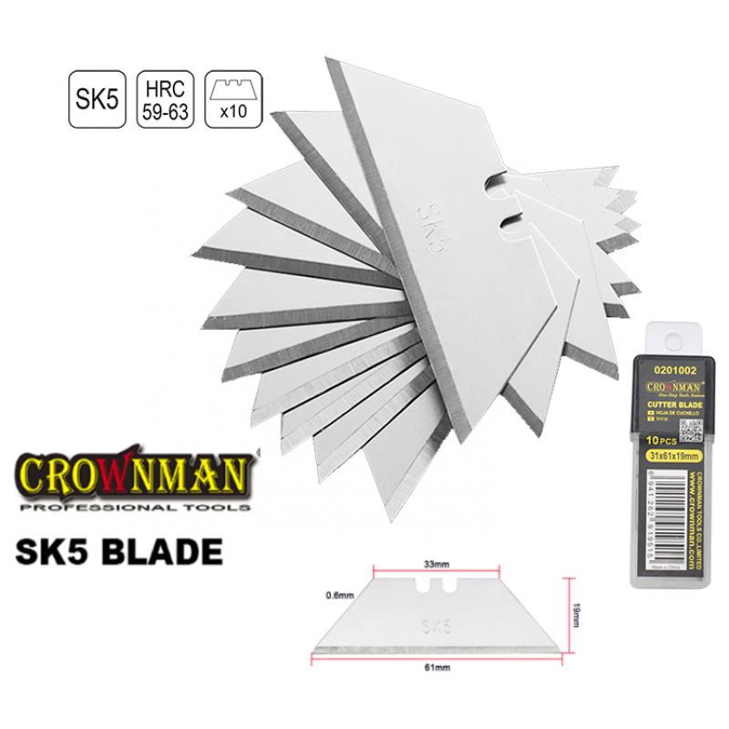 Trapecveida nažu asmeņi 31x61x19 mm 10 gab. SK5 0201002 CROWNMAN