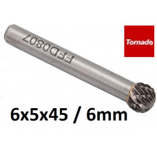 Spherical tungsten rasp ¤ 6x 5x45 / 6mm