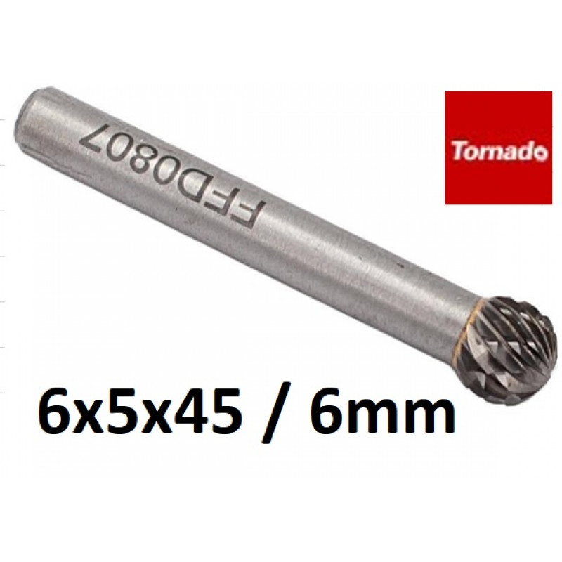 Spherical tungsten rasp ¤ 6x 5x45 / 6mm